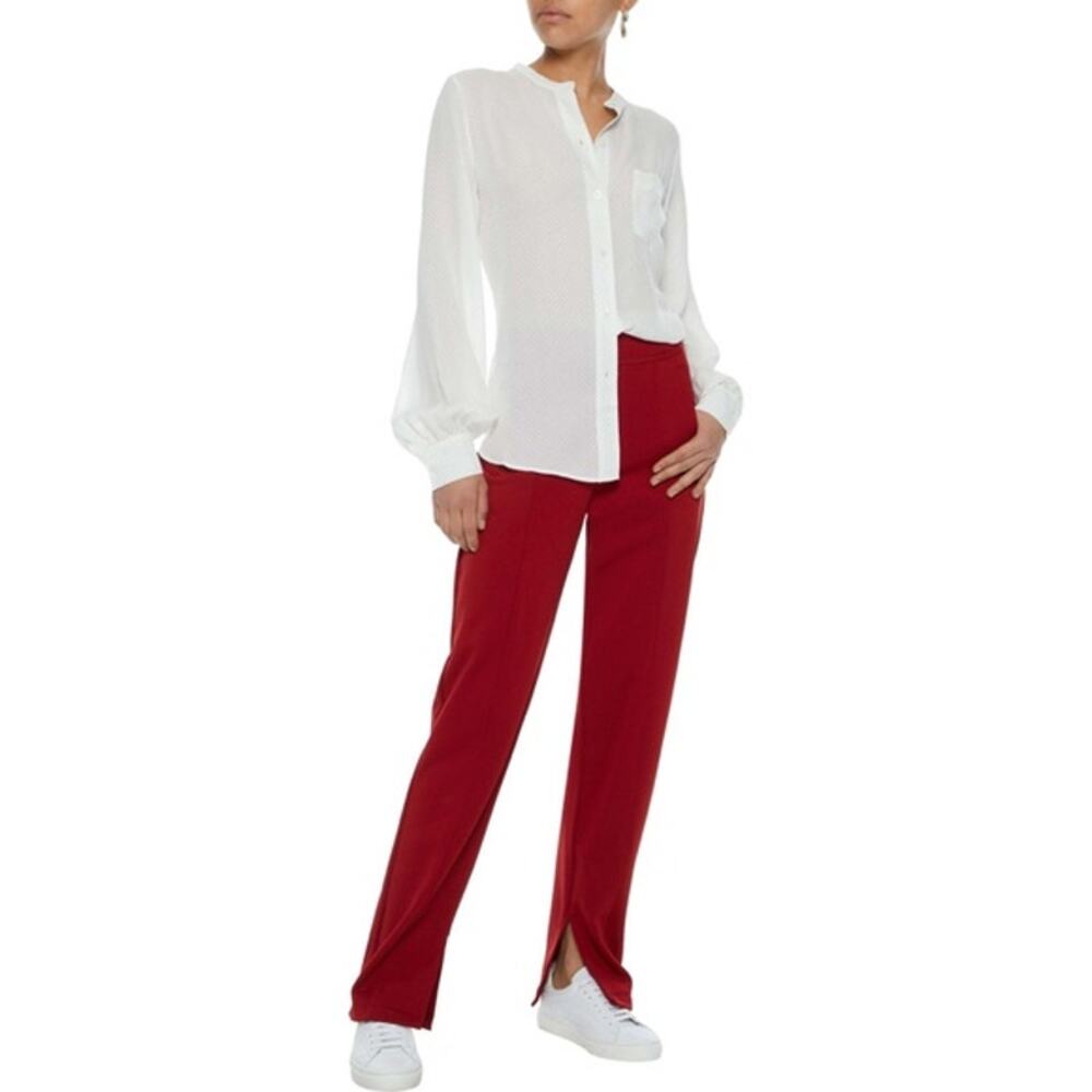 A.L.C Jersey Red Slit Leg High Rise Pull On Track Pants M